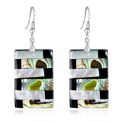 

Silver Earrings Sea Blue Vintage Topaz Dangle Drop Hook Women Jewelry