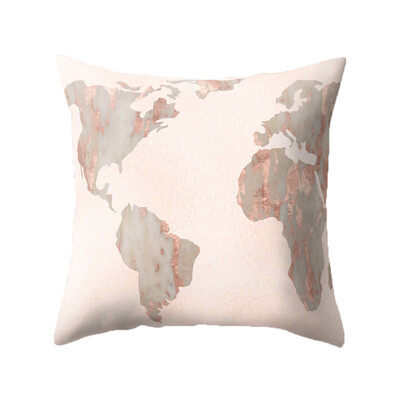 

1818Inch Fashion Modern World Map Square Throw Pillow Case Sofa Cushion Cover Home Decor