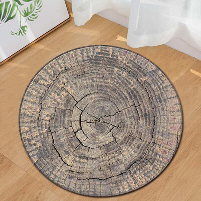 

Gobestart Wood Grain Kids Play Round Carpet Home Area Rug Living Room Floor Yoga Mat
