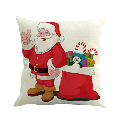 

Tailored Christmas Cotton Linen Sofa Car Home Waist Cushion Cover Throw Pillow Case