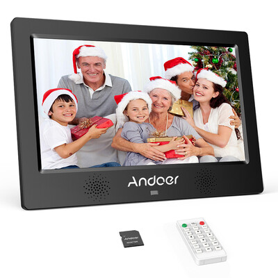 

Andoer 101 Inch Digital Photo Picture Frame 1024600 Resolution TFT-LED Screen Support CalendarClockAlarm ClockPhotoMusicVid