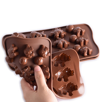 

Baking Utensils Cute Animal Cartoon Style Household Silicone Chocolate Mold For Kitchen DIY12 Even Sprouting Shape