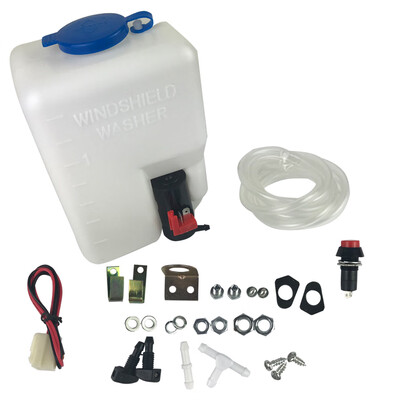 

12V Universal Car Windscreen Washer Bottle Kit Pump Jet Button Switch Cleaning Tools Replacement for Beetle