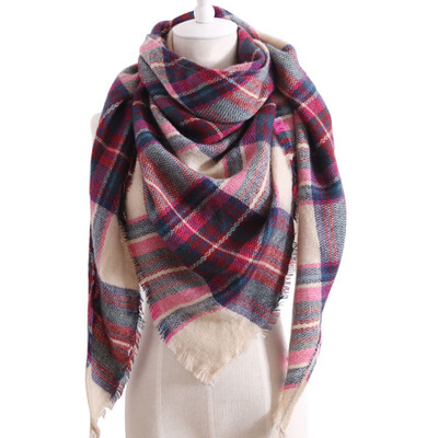 

Women Fashion Triangular Large Winter Soft Scarf Warm Cozy Blanket Stylish Oversized Plaid Shawl Cape