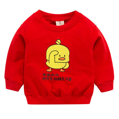 

2019 New Arrival Baby Boys Girls Sweatshirts Spring Autumn Children Duckling Red Long Sleeves Sweater Kids T-shirt Clothes