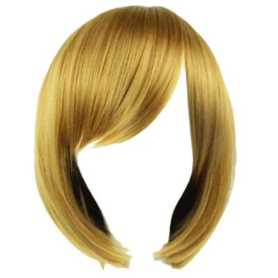 

Gobestart Anime Fashion Short Wig Cosplay Party Straight Wig Gold