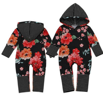 

UK Stock Infant Baby Girl Long Sleeve Hooded Romper Clothes Playsuit Jumpsuit