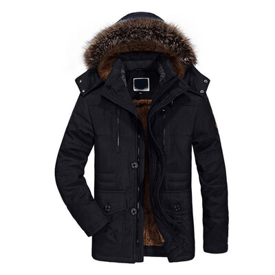 

2019 Hot Winter Mens Coat Thicken Warm Hooded Parka Fur Jacket Outwear M3XL