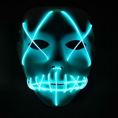 

Halloween Luminous Full Face Covered Mask Glowing Voice Control Cosplay Party Mask