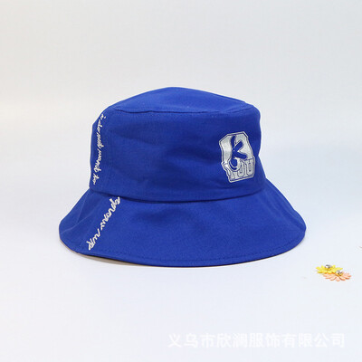 

New fisherman hat Korean version of the sun hat hundred sun hat letter tide flat top basin hat outdoor sun hat wholesale