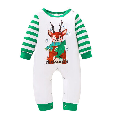 

Casual Christmas Deer Print Romper Infant Long Sleeve Baby Girl Cute Children Bodysuit Jumpsuit Outfits