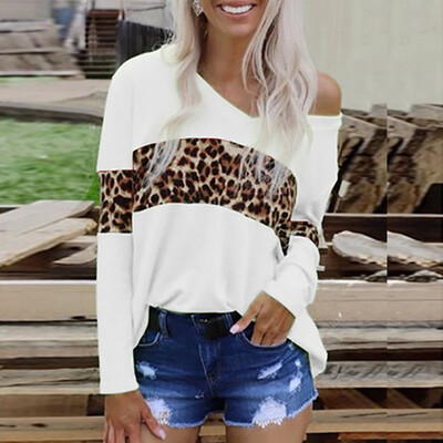 

Women T-shirt Leopard 2019 Fashion Lady Casual Long Sleeve Autumn T shirt Sexy V-Neck Tees Femme Ladies Plus Size Clothes