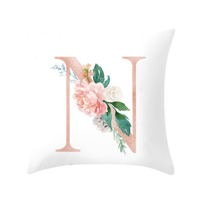 

Siaonvr Letter Pillow Alphabet Cushion Cover for Sofa Home Decoration Flower Pillowcase