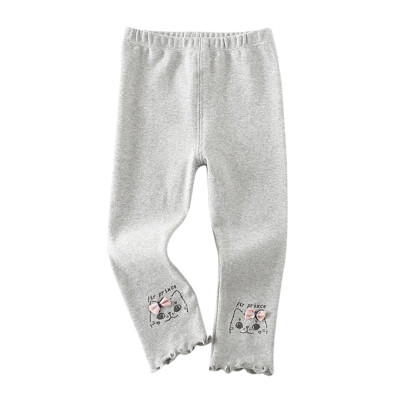 

2-6T Autumn Winter Baby Girl Cute Leggings Thick Warm Pants Cartoon Cat Leggings Birthday Gifts For Kids Trousers