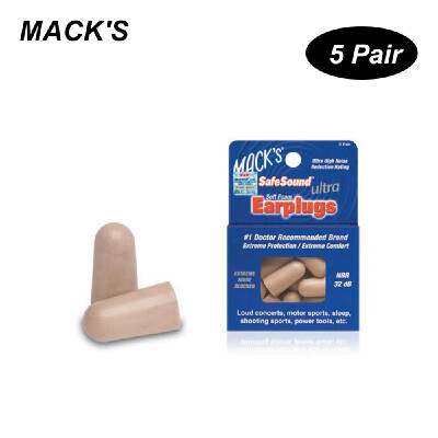 

MACKS 5 Pair Anti-noise Foam Earplugs Washable Professional Soundproof Ear Plugs for Sleeping Working Travelling Hearing Protecti