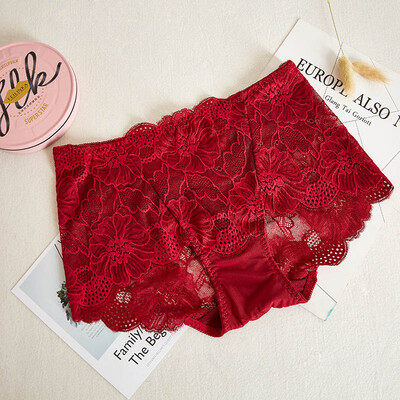

Sexy Lace Mid Waist Pant Gauze Underwear Lace Perspective Women Sexy Lingerie Women Lace Pants Exposed Female Panties Briefs