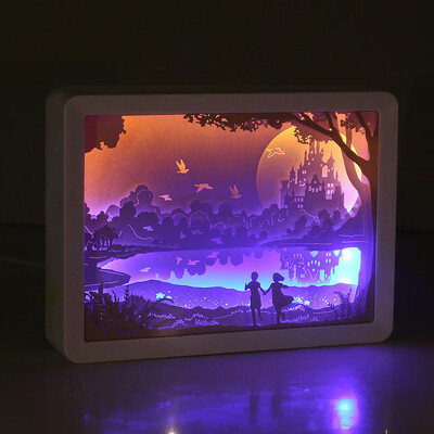 

Gobestart Light Shadow Paper Carved Lights Diy Creative Remote Control Small Night