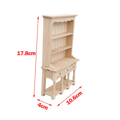 

YIWULA112 Mini Dollhouse Bookcase Furniture Cabinet Miniature Living Room Kids Toy