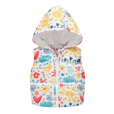 

Autumn Winter Vest Baby Boy Girl Print Wearing Vest Children Cotton Warm Outwear Coat Children Clothes