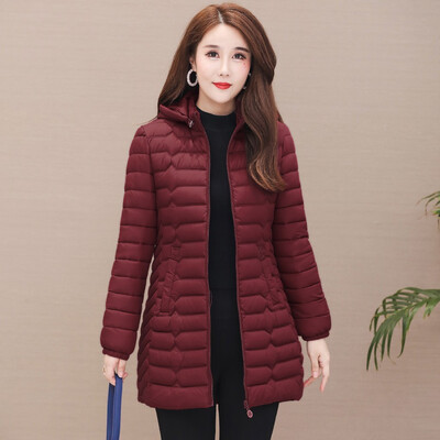 

Tailored Fashion Women Outerwear Long Sleeve Zipper Tops Hooded Button Cotton-padded Coat