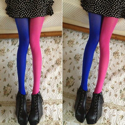 

Women Patchwork Footed Tights Stretchy Pantyhose Stockings Elastic Sock