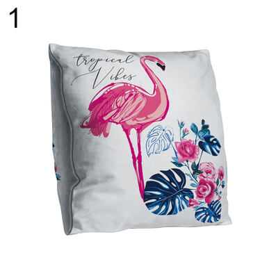 

Lovely Flamingo Square Throw Pillow Protector Case Cushion Cover Sofa Bed Decor