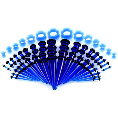

Acrylic Ear Stretching Kit Tapers Plugs Silicone Tunnels Gauges Expander 14G-00G Jewelry 50 Pieces Set