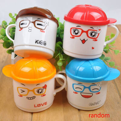 

Cartoon Hat Kids Child Plastic Drinking Juice Water Beverage Lids Cups Microwave Oven Use Color Random