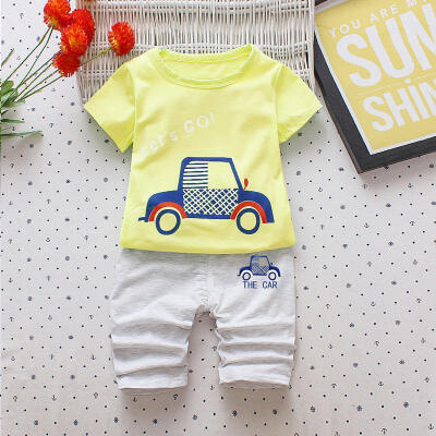 

Boys Sets Baby cartoon pattern short sleeve two-piece Children Set Toddler Clothing