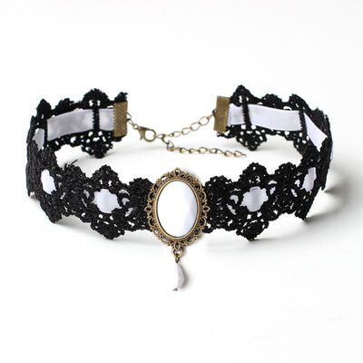 

Christmas Party Womens Girls Fashion Casual All-match Elegant Lace Velvet Necklace Chain Pendant Jewelry Gift