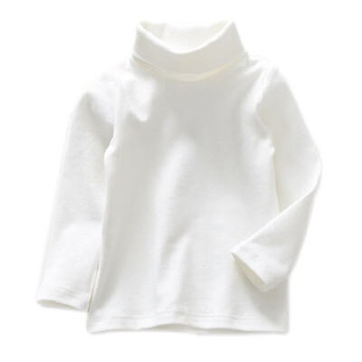 

New Candy Color Girls Clothes Kids Turtleneck T-shirt Fall Winter Solid Casual Pullover Cotton Clothes