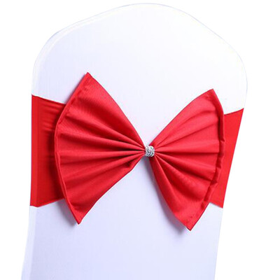 

Chair Back Bow Elastic Bow Belt Elastic Stretch Chair Covers Banquet Wedding Party Decoration