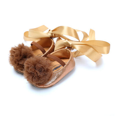 

Baby First Walkers Baby PU Leather Sweet Flower Strap Dance Shoes Cotton Solid Spring Girls Shoes