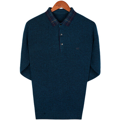 

Hengyuanxiang long-sleeved t-shirt mens business lapel polo shirt middle-aged father loaded autumn wool bottoming gray 105170M