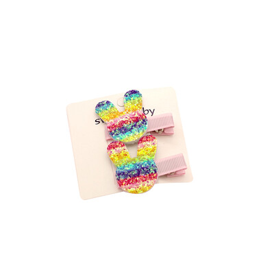 

Rainbow Baby Girl Hair Clips Duckbill Clip Star Heart Crown Shape Hair Pin Set Children Hairpin Princess Hair Accessories