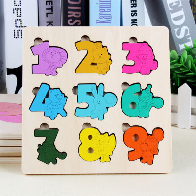 

Siaonvr Wooden Animal Puzzle Educational Developmental Baby Kids Training Toy