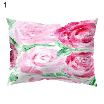 

Multicoloured Flower Printed Throw Pillow Case Cushion Cover Sofa Home Bed Decor