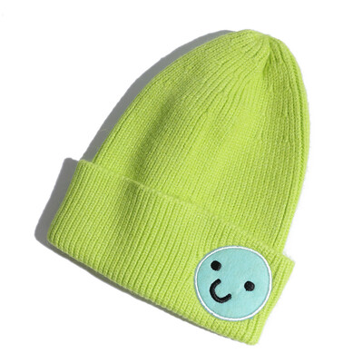

Hat Lady Korean Outdoor Knitted Cap Autumn&Winter New Kind of Smiling Face Lovely Wool Cap Korean Ear Protector Head Cap Male