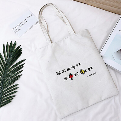 

Tailored Female Shopping Bag Cartoon Shoulder Bag Student Out Large Capacity Canvas Bag