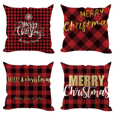 

Siaonvr 4Pcs Christmas Pillow Cover Pillowcases Decorative Sofa Cushion Cover Decoration