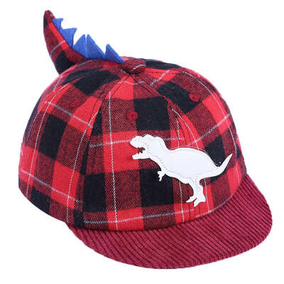 

New Baby Boys Girls Sun Protection Hats Children Adjustable Plaid Print Casual Caps Kids Tail Design Visors Headwears 1-4Y