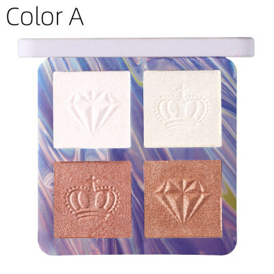 

HOT 4-color High Gloss Bronzer Highlighter Makeup Palette Long-lasting Waterproof Shiny Brighten Skin Color Highlighter Palette