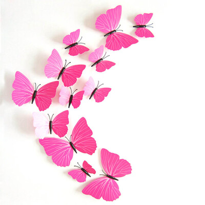 

Pictures Retail Wholesale 2 Models 12pcs 3D Butterfly Decal Wall Stickers Home Room Curtain Decoration Wall Decor