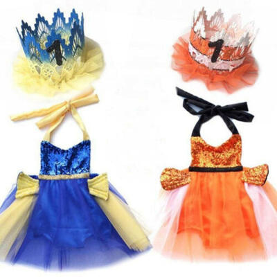 

US Newborn Babys First Spring Girl Romper Tulle Tutu Dress Clothes Outfits