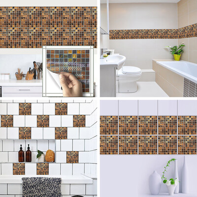 

Toponeto 10pcs Self Adhesive Waterproof Marble Mosaic Wall Art Kitchen Tile Sticker