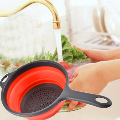 

Toponeto Fruit Vegetable Washing Strainer Folding Silicone Basket With Handle