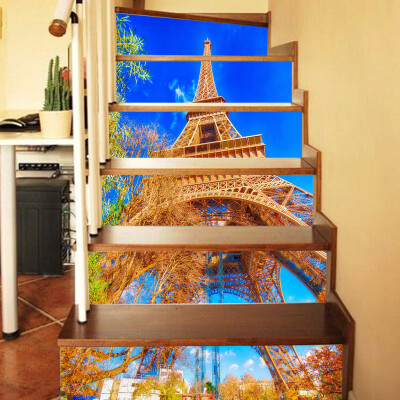 

Gobestart 3D Stair Stickers Exquisite Fashional Landscape Pattern 6 pcs