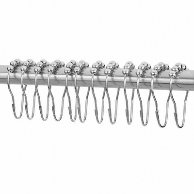 

〖Follure〗Shower Curtain Hooks Rings Rust-Resistant Shower Curtain Rings Hooks 12Pcs