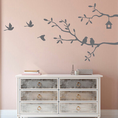 

Bedroom Living Room Branch & Birds Wall Sticker Home Environmental-Friendly Art DIY Decor Wall Sticker