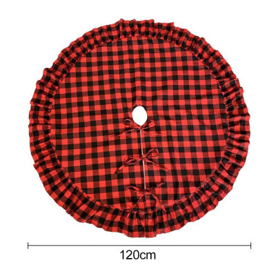 

Decoration For Home Buffalo Plaid Plush Christmas Tree Skirt With Invisible Nylon Clasp Xmas Tree Decorative Mat Christmas